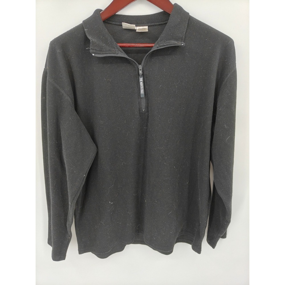 The North Face Mens Black Quarter Zip Pullover Mock Neck Fleece Jacket Large